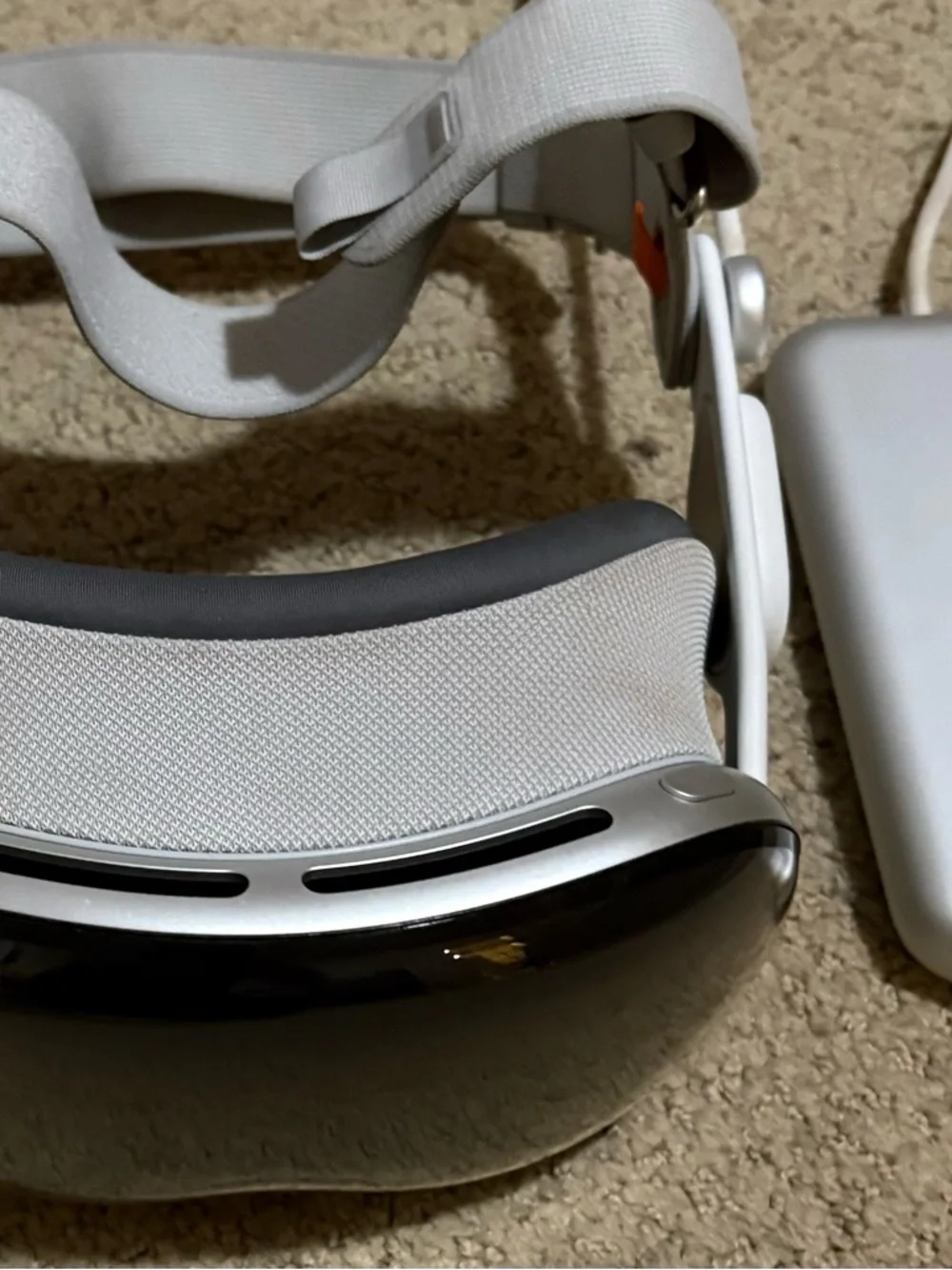 Apple Vision Pro headset in white and black